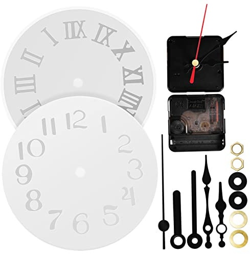 Angoily 2 Satz Epoxidharz Formen Uhr aus Silikon für Wanddekoration mit Glatter Oberfläche und Einfachem Entformen zum Erstellen von Wanduhren