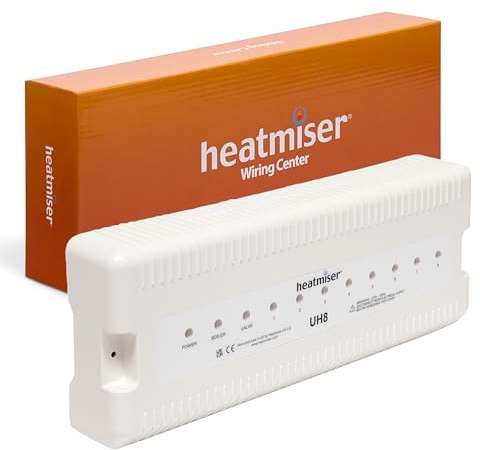 LavaTap – Heatmiser UH8 230V 8 Zone Wiring Centre, Underfloor Heating Control Box for 8 Thermostats & Actuators, Manifold Pump Valve Boiler Relay, Dual Time Channel, Radiator Zone, HC24090003
