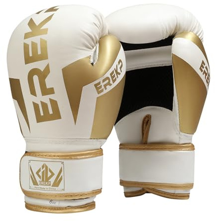 Boxing Gloves for Kids, Kids Sparring Training Gloves for Punching Bag, MMA, UFC, Muay Thai, Karate, Kickboxing (White(Golden), 6 oz)