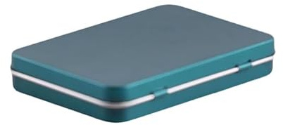 Leliafleury Green Hinged Tin Box 10.8 * 7.6 * 1.77cm Rectangular Tins Container Metal Empty Storage Tins For Small Items Home Supplies