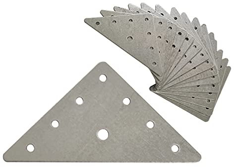 OMIDEAS 15 x Piastre di giunzione piatte triangolari (90 x 90 x 1.5) staffa angolare legno telaio assemblaggio piastra di fissaggio in acciaio