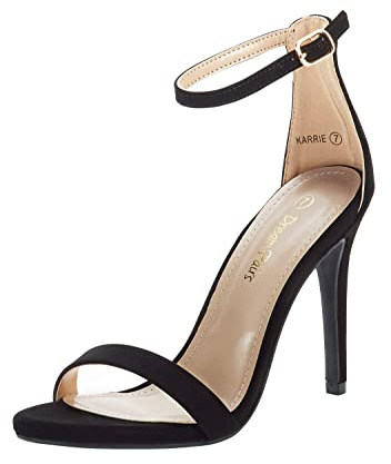 DREAM PAIRS Women's Stiletto Ankle Strap High Heels Sandals Party Shoes KARRIE,Size 7,Black/nubuck,KARRIE