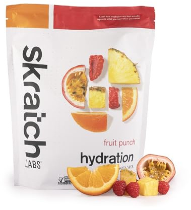 SKRATCH LABS Sport Hydration Drink Mix | Hidratos de Carbono, Electrólitos en polvo | 1320g | Ponche de frutas | Resistencia, entrenamiento, competición | Sin gluten, vegano