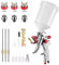 KKTECT Pistolet à Peinture Pistolet pulvérisateur d'air à Alimentation par gravité HVLP Meubles de Voiture Petit Pistolet de réparation Pistolet pulvérisateur en Cuir 1.4/1.7/2.0mm buse