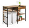SoBuy Küchenwagen mit Arbeitsplatte, Kücheninsel freistehend, Servierwagen mit Rollen und Schublade, Küchenschrank mit offenen Ablagen, Vintage, BHT ca. 120x90x45cm, FSB71-PF