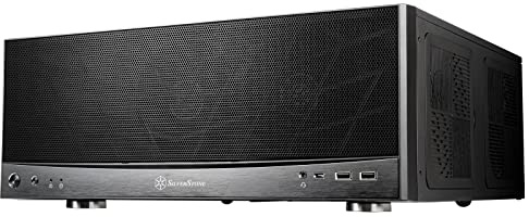 SilverStone GD11 HTPC Micro-ATX/ATX Case – Horizontal Desktop Computer Case with USB-C, ATX PSU Support, 240mm Radiator Support, Supports up to 340mm Graphics Cards | SST-GD11B