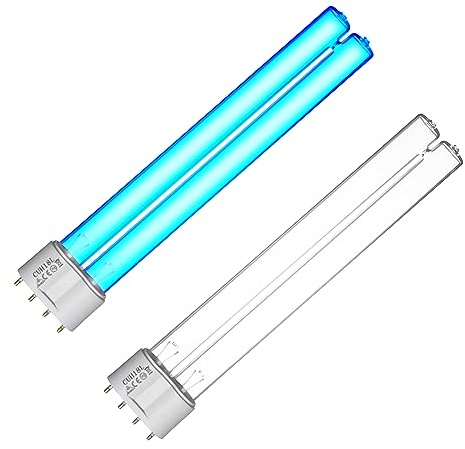 coospider-repta 2 Pack 18 Watts UV Light Bulb Replacement UV Light for Pond Clarifier for Outdoor Ponds 4-Pin Base
