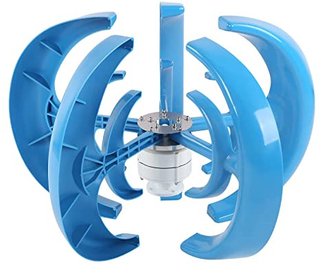Generador de turbina eólica de 100 W, aerogenerador de 5 aspas, generador de eje vertical, equipo de producción de electricidad para barcos, terrazas, cabañas, casas móviles de carga (12 V)