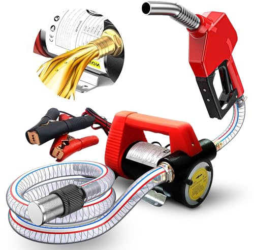 AIFIZO Diesel Pump with Hose for 12V Car Battery Fuel Pump 50 L/min for Agricultural Machinery, Yachts and Standby Generators, 12V 175w with Automotive Filler Nozzle, Fuel Transfer Pump