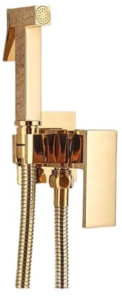 Robinet de bidet en or rose, douchette murale for toilettes, robinet de douche de salle de bain, mélangeur d'eau froide et chaude, pistolet de pulvérisation portatif, grue de lavabo(Gold A)