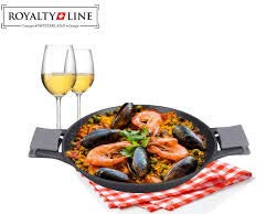 B-black® Padella per Paella con Manici in Silicone CM 32 Antiaderente Rivestimento in Marmo
