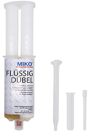 Miko® Dübel Fix Flüssigdübel Füll-, Fixier-, Reparaturmasse, für Voll- und Lochbaustoffe, Dübelmasse Füll-, Ideal zur Reparatur ausgebrochener oder zu großer Dübellöcher
