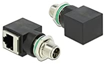 Delock Netzwerkadapter M12 8 Pin X-kodiert Stecker zu RJ45 Buchse