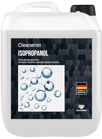 Cleanerist Isopropanol IPA 99,9% – Reinigungsalkohol | im Kanister | Hygienereiniger | Lösungsmittel & Fettlöser I 5 L