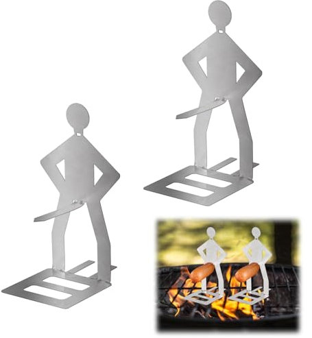 Portable Funny Hot Dog BBQ Tools - Stainless Steel BBQ Sausage Holder & Rack for Outdoor Cooking (2)