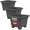 Centi Moderne Pflanzkübel Groß für Garten & Terrasse - 3er Set in elegantem Anthrazit, 38x38x28 cm, wetterfest & frostsicher
