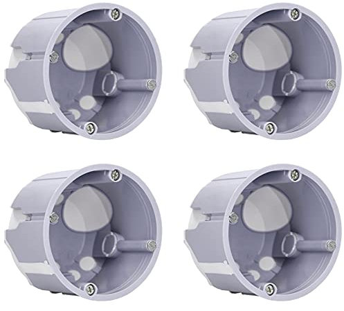 Voxura Schallschutzdose 2K Hohlwand-Gerätedose Schallschutz-Gerätedose Verbindungsdose Schalterdose winddicht Ø 68mm 60,5mm Tiefe tief M25 HW Grau 4 Stück