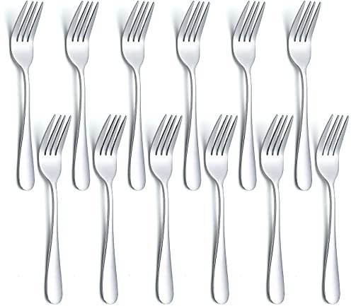 Evanda 14cm Dessertgabeln 12 Stück, Edelstahl Gebäckgabeln Set, Obstgabeln, Mini Kuchengabeln, Vorspeisengabeln für Zuhause, Hochzeit, Party, Cafe, Restaurant, spülmaschinenfest.