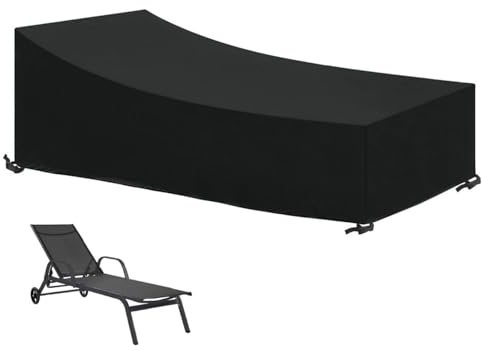 Linxor - Bâche, housse de protection imperméable pour transat - 210 x 75 cm - Noir