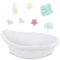 LullaBaby LBY7665Z doll Bathtub Set 36 cm Puppen Badewanne, Waschlappen, Seife, Seifenblasen – Baby Puppenzubehör – Spielzeug für Kinder ab 2 Jahren – Badespielzeug, Multi, Small