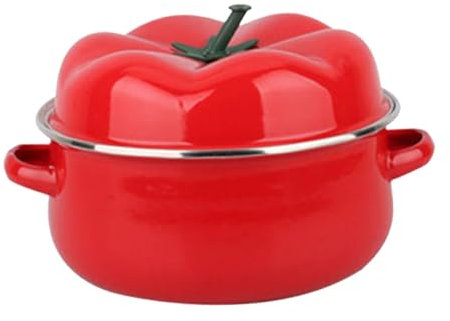Milageto Pentola a forma di pomodoro Pentola per zuppa Durevole pentola per stufato Facile da pulire Scaldavivande Cottura a vapore del riso per alimenti Tè