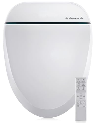 Aquonderful Bidet Toilet Seat 102S-W, Electronic Heated Seat with Unlimited Warm Water for Bathroom, Remote Control, Turbo Wash & Dryer, Night Light, Easy Install-Perfect for Home Bathroom Use