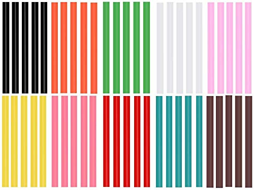 Bunte Klebedtifte Mini Sticks Heißklebesticks Heißklebe Sticks 50tlg Ø 7mm 100mm 10 Farben Farbige Klebesticks für Heissklebepistole Heißklebesticks 7mm Bunt