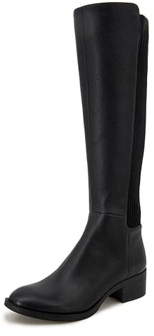 Kenneth Cole New York Women's Levon Knee High Boot, Black Leather, 7.5 M US
