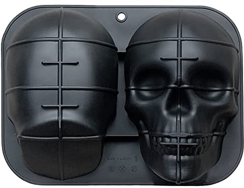 JETKONG Extra große Silikon-Kuchenform mit Totenkopf-Motiv, für Halloween und Geburtstagsparty