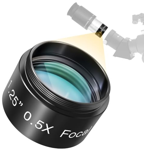 Astromania 0.5X Telescope Focal Reducer 1.25 Inch for Astronomy Telescopes