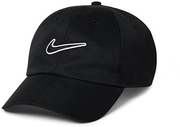 Nike Club Unstructured Swoosh Cap, Black/Black, Medium/Large