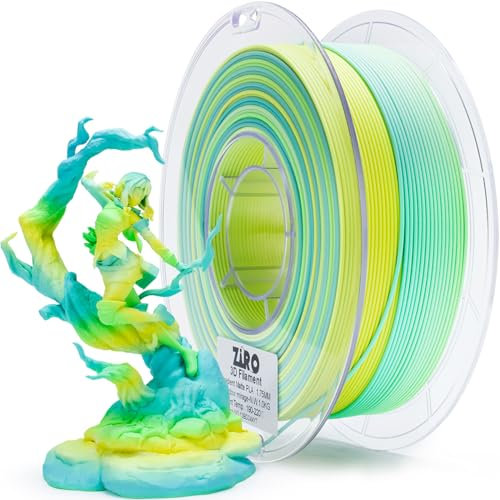 ZIRO Matt Multicolor PLA Filament 1.75mm, Schneller Farbwechsel Matte 3D Drucker Filament, 1kg Spule für Die Meisten FDM 3D-Drucker, Maßgenauigkeit +/-0.03mm, Wiese Wunder