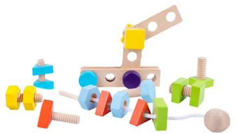 CIYODO Montessori Muttern Montagespielzeug Für Kinder Schrauben Puzzle Spielzeug Handlich Lehrreich Für Eltern Kind Aktivitäten Geeignet Für Drinnen Und Draußen Holzspielzeug