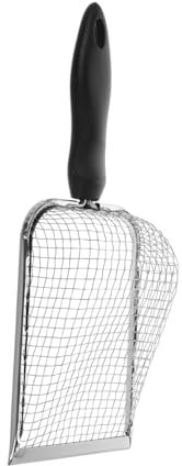 TOYANDONA Setaccio in Metallo Per Lettiera Setaccio Per Escrementi Di Gatto Strumento Profondo Con Manico Lungo Per Pulizia Nero 115 Maglie 5.0*5.0mm