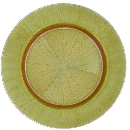 Easy Life Set 6 Sottopiatti natalizi dorati in vetro D33 cm