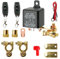 Interruptor de separación de batería de 12 V con mando a distancia, interruptor de batería 12 V 200 A con 2 postes de latón, 2 pinzas de batería, 2 mandos a distancia para moto, coche, RV, barco, yate