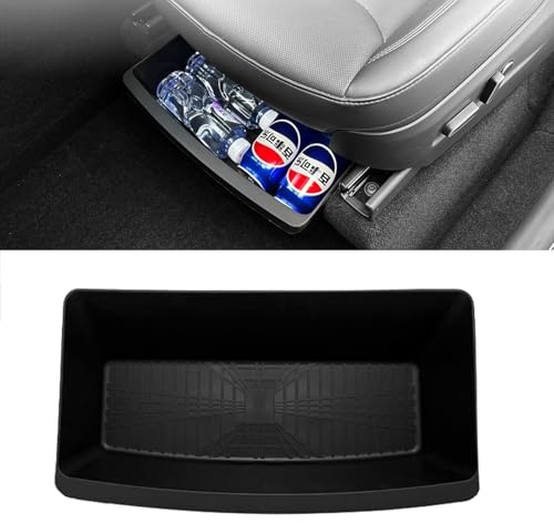 JSUDQR Under-seat Storage Box for Tesla Model Y Juniper 2025 Under Seat Drawer TPE for Model Y Accessories