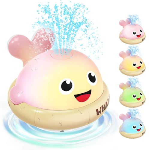 Jouet aquatique pour bébé, jouet de bain, baleine lumineuse, à partir de 1, 2, 3 ans