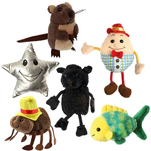 The Puppet Company Nursery Rhyme Finger Puppets, Set of 6 - Mini Plush Characters for Children – Interactive Nursery Rhyme Toy Set for Storytelling, Learning, Imagination, Roleplay and Fun Games