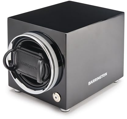 BARRINGTON Automatischer Einzelner Uhrenbeweger in Schatten-Schwarz mit Leisem Japanischem Motor Programmierbar Gepolsterte Uhrenrotationsbox