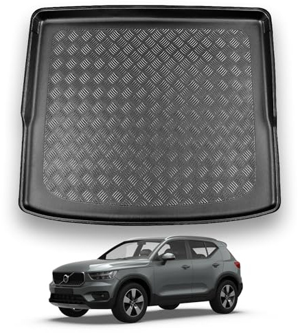 NOMAD Boot Liner Mat for Volvo XC40 2019+, Tailored PE Car Boot Protector Tray, Waterproof Raised Edge Trunk Mat, Easy Clean Cargo Floor Liner