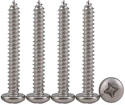 Drenky Vis M3 Autotaraudeuses à TêTe BombéE 100 Pièces M3 X 30 Vise Placo en Acier Inoxydable 304 Terrasse à Bois Cruciformes Filetage Complet Fixations