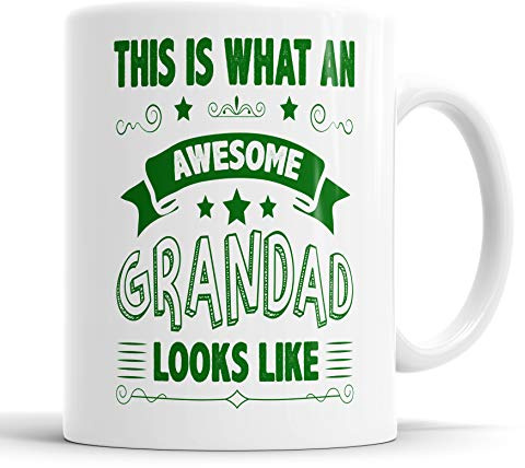 This is What an Awesome Grandad Looks Like Mug Humour, Joke, Leaving Present, Friend Gift Cup Birthday Christmas, Ceramic Mugs