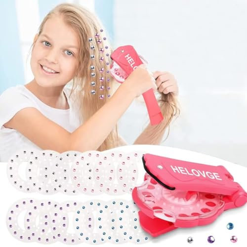 Machine à Strass pour Cheveux Diamond Styler Kit Glam Styling Tool avec 180 gemmes décoratives - Multicolore, Kit de Bijoux de Jouets Créatifs pour Filles
