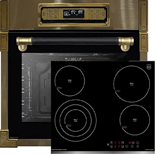 Kaiser Set EH 6726 AD + KCT 6703 F, Retro four 80L, four électrique + Exclusiv Table de cuisson vitrocéramique encastrable 60 cm, Quick Heat, 4 zones de cuisson, verre anthracite