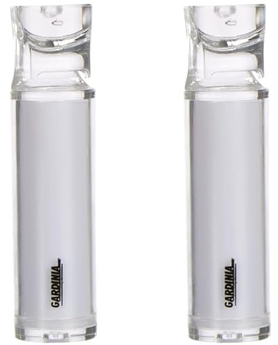 GARDINIA Kettenbeschwerer für Rollos, Zum Straffen der Rollokette, Ø 2,5 x 10 cm, Kunststoff, Transparent (Packung mit 2)