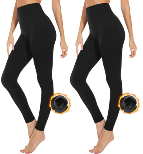 Nakloe - 2 Packs - 600 DEN - Leggins termicos Mujer Invierno - Leggins termicos Mujer - Uso Interior
