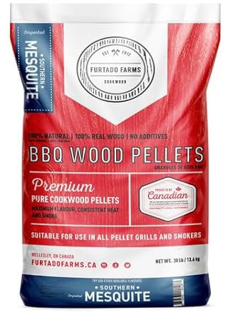 FURTADO FARMS - Pellet BBQ Furtado Farms MESQUITE, Ideale per Carni e Verdure, Affumicatura Dolce-Salata, 13,6 kg