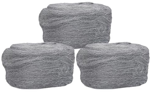 Steel Wool Mice Control - 3 Pcs 2.36×19.68Ft Steel Wool for Wall Hole/Gap Filler - Best Thing to Get Rid of Mice - Keep Animals Away from Cracks,Siding,Pipeline,Vents in Garden/House/Garage/Kitchen