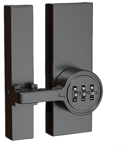 Serratura con password per porte con foro nascosto, cambio codice senza sforzo e blocco sicuro dall'interno, per uso domestico (nero)